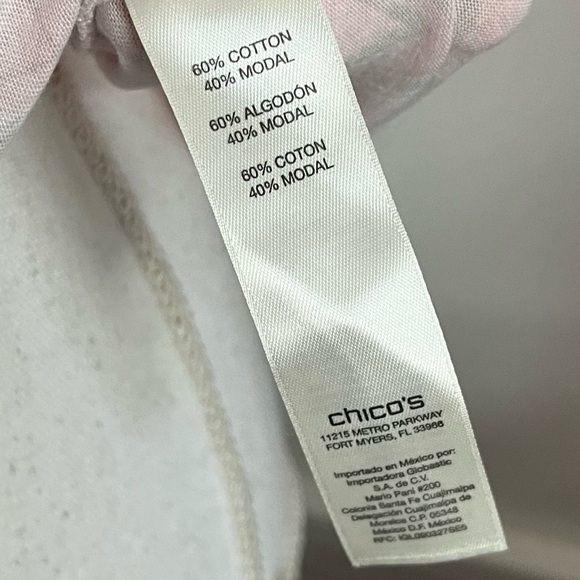 Chico’s • White Pink Grey Zig Zag Chevron Stripe Blouse - Picture 4 of 7